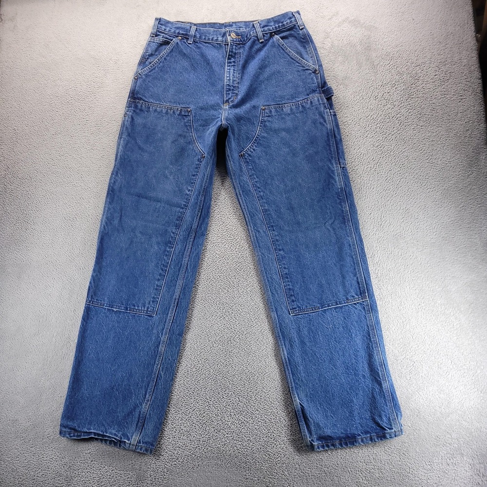 Carhartt Jeans Mens 36x34 Blue B73 Relaxed Straight Double Front Made in USA